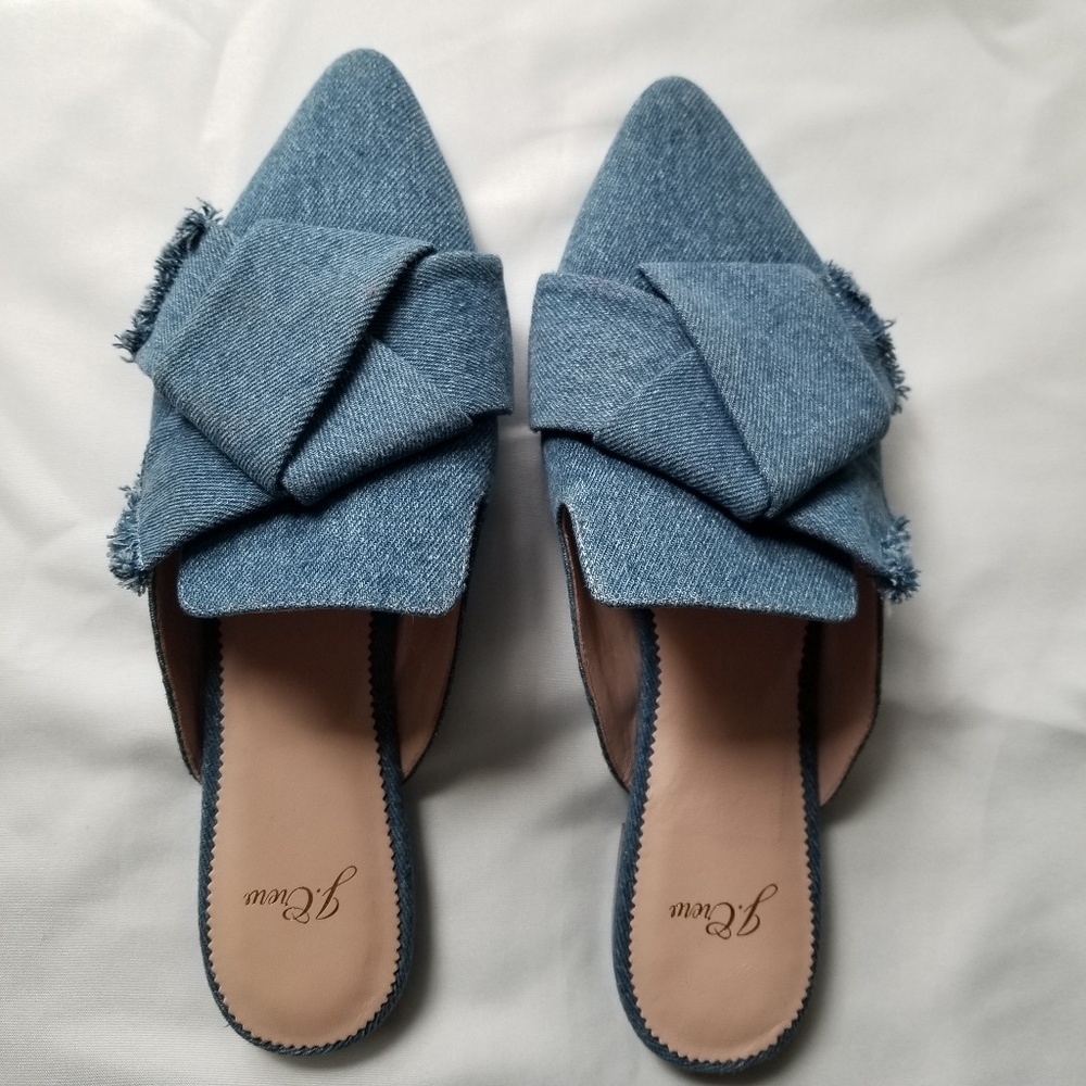 J Crew denim slip on shoes (mule)